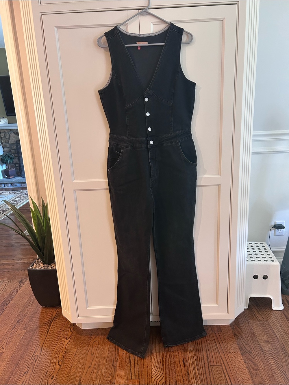 NWT Anthropologie Pilcro Black Denim Jumpsuit, 14